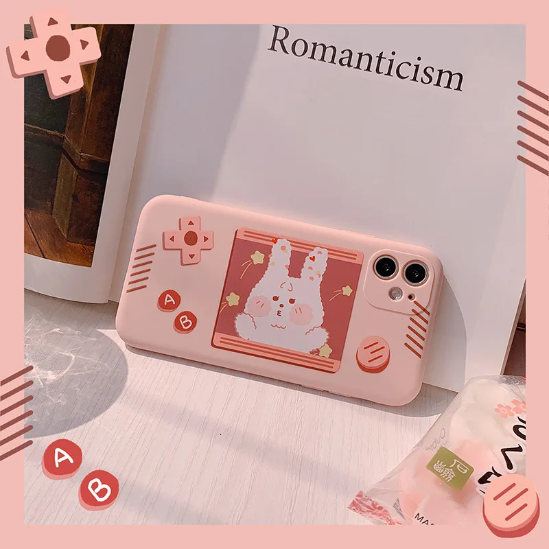 

Cartoon Pink cute Bunny Silicone Soft Phone Case For iPhone 7 8 Plus 2020 SE X XR XS Max 11 11Pro Max 12 12Pro Max Pro Mini Case