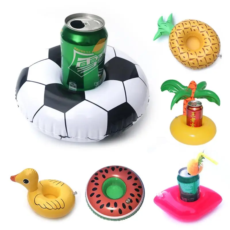 Mini Water Coasters Floating Inflatable Cup Holder Swimming Pool Drink Float Toy Circle Football Duck | Игрушки и хобби