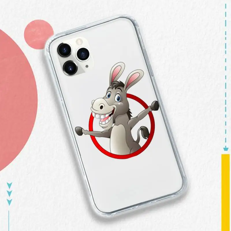 

horse Donkey cute shell Phone Cases Transparent soft For iphone 5 5s 5c se 6 6s 7 8 11 12 plus mini x xs xr pro max