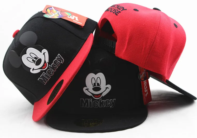 

Disney Minnie Mickey Kids Hat Adjustable Boy Girl Hip Hop Caps with Ears Flat Mickey Minnie Mouse Baby Travel Hat Gift