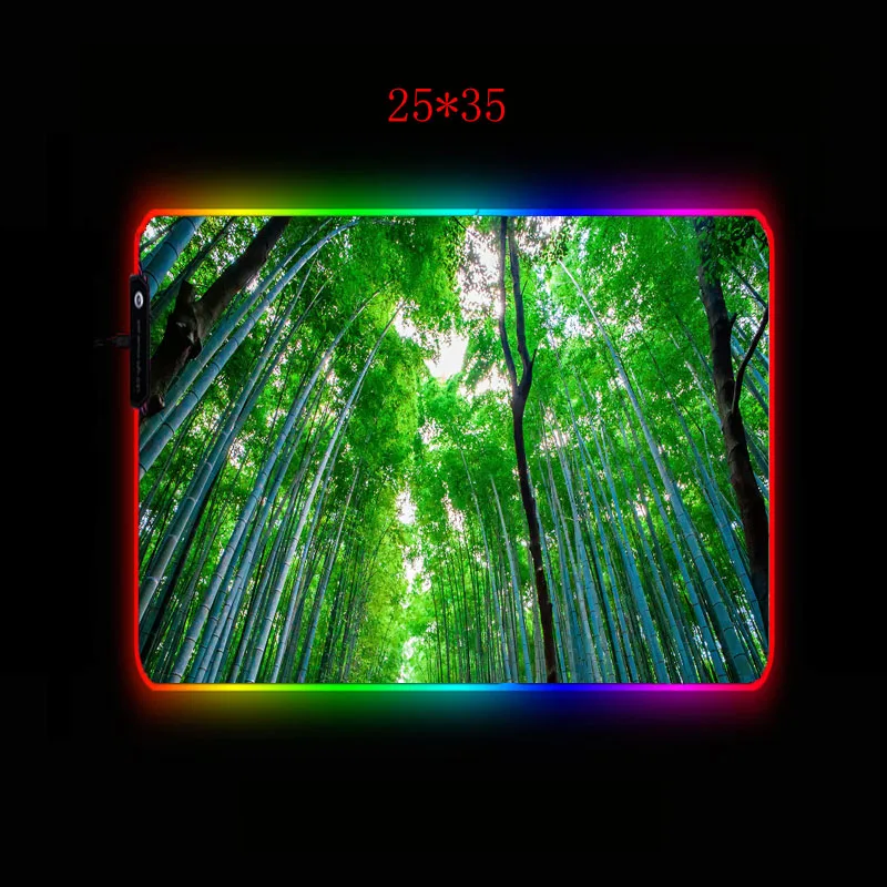 Bamboo Forest RGB Mouse Pad Large Gamer Led Computer Mousepad with Backlight Carpet for Keyboard Desk Mat Mause | Компьютеры и офис