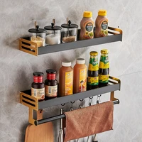 Kitchen Storage Shelves Basket Wall Mount Spice Jars Rack Holder Cabinet Organizer Bathroom Shelf Kitchen Organizer Accessories