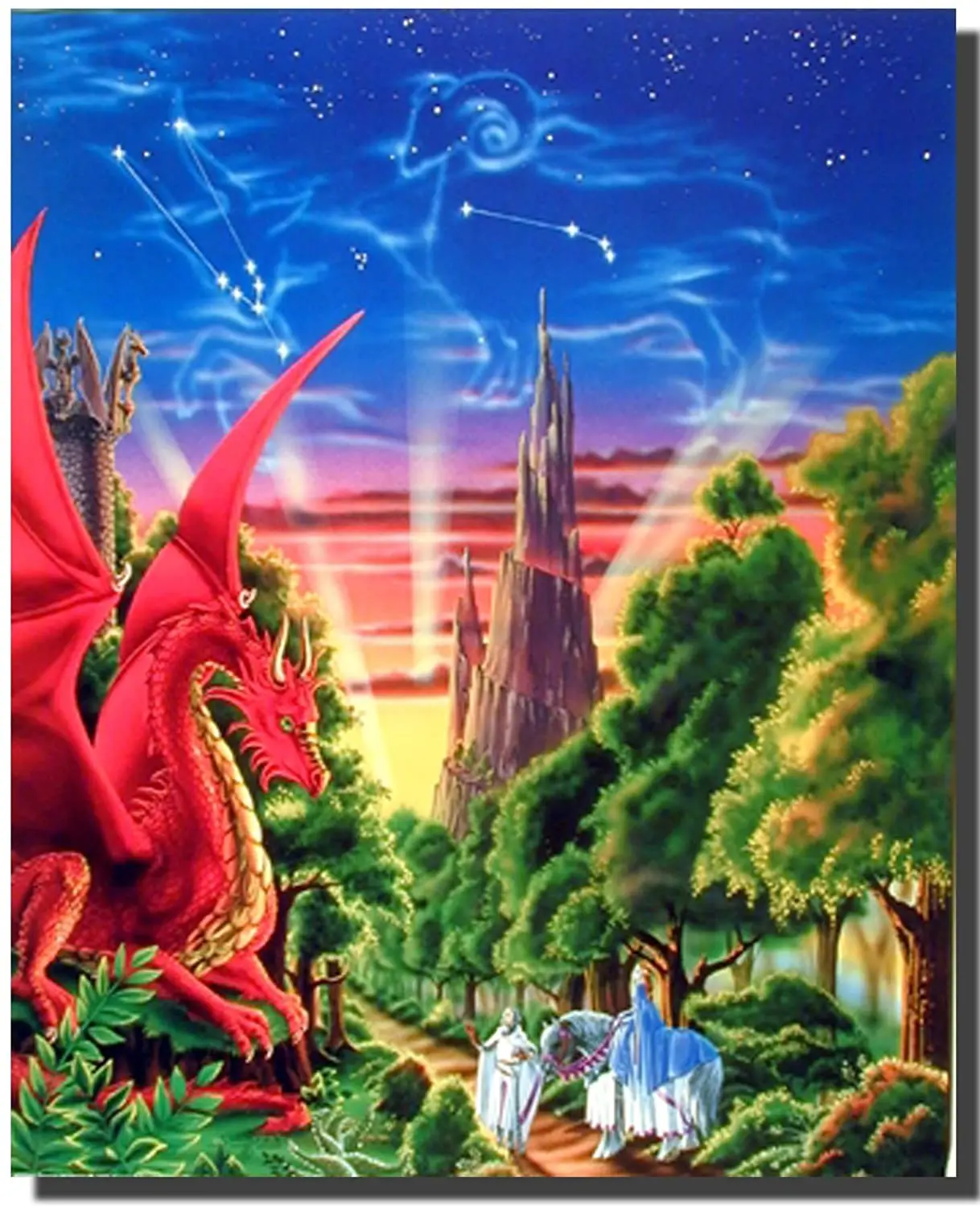 

Dragon Wall Decor Mythical Mountain Sue Dawe Fantasy Kids Room Art Print Poster