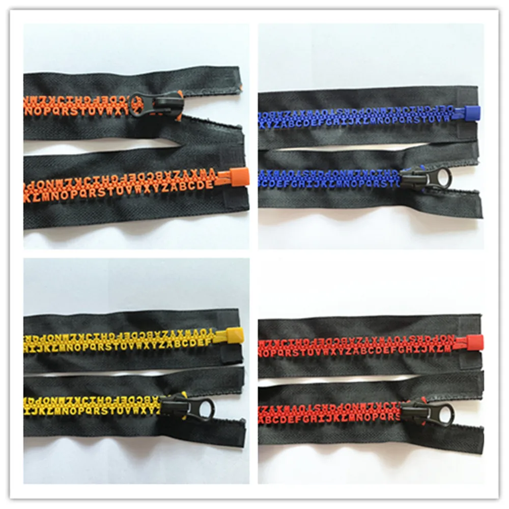 

1-10Pcs Letters Teeth 8# Resin Open Tail Garment Zipper 50/55/60/65/70Cm