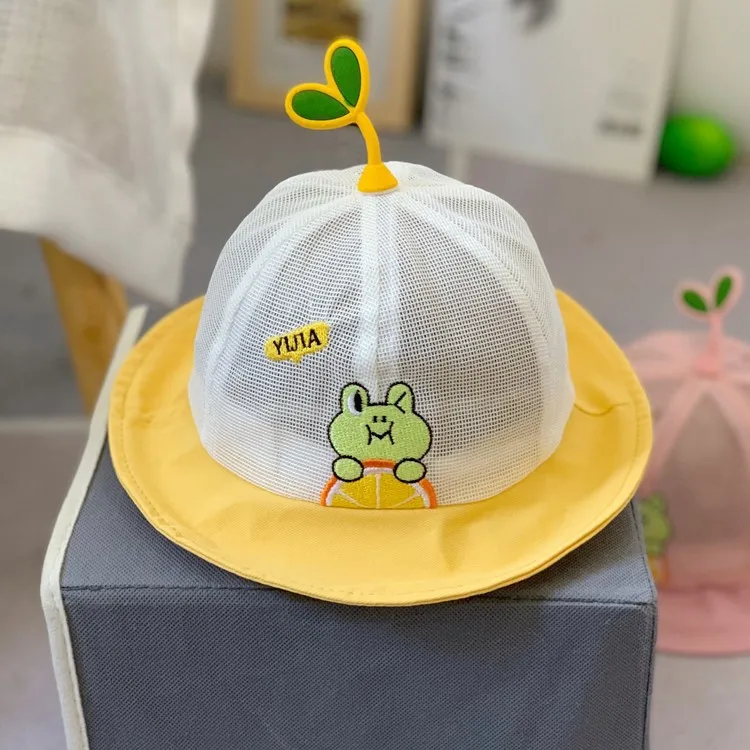 

expression mesh baby basin hat in summer New embroidered