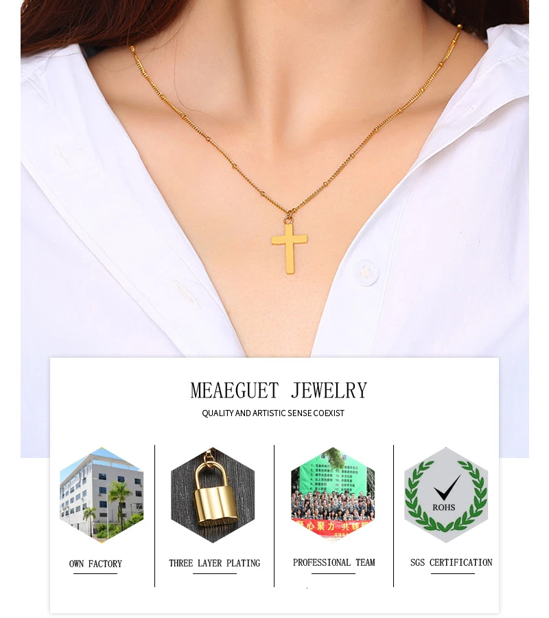 Женское Ожерелье с золотым крестиком регулируемая цепочка элегантный подарок на