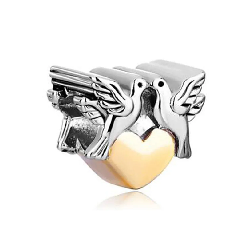 Бусины-подвески в виде голубь для браслета Pandora-это Новогодний подарок для изготовления ювелирных изделий