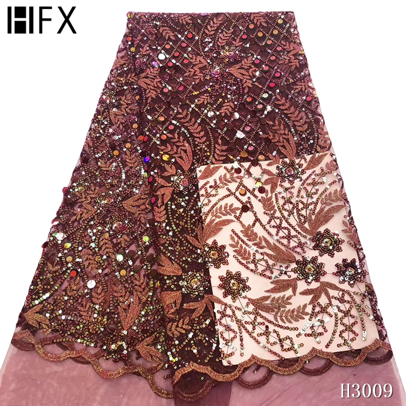 Желтые французские шнурки ткань высокого качества sequence net кружево с блестками