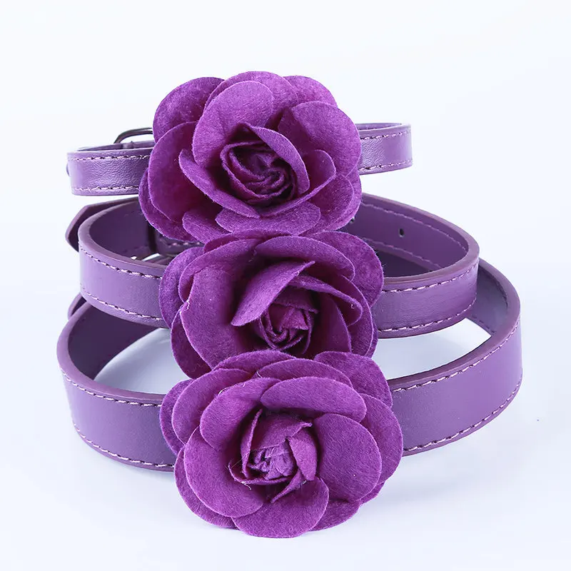 Мягкий кожаный ошейник для собак с бантом щенков и кошек маленьких средних