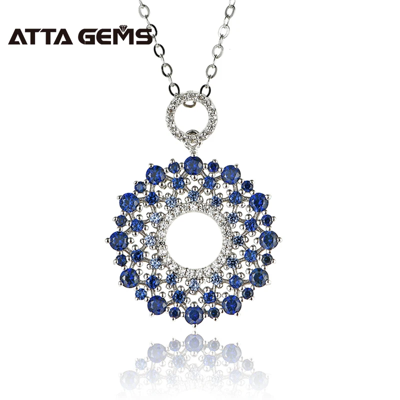 Для женщин Голубой Сапфир стерлингового серебра Подвески классические