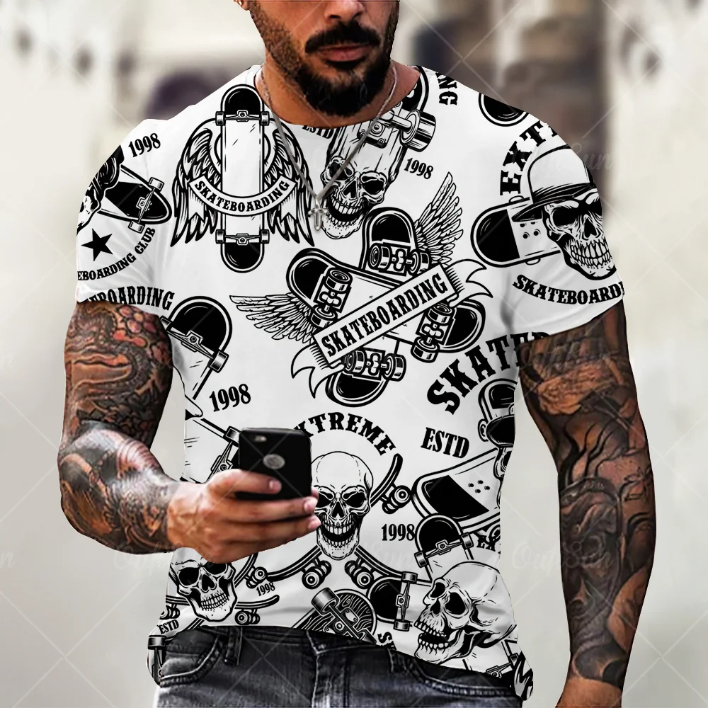 

New mosaic color matching printing fashion T-shirt for men 3D printed tops Summer short-sleeved casual loose T-shirts for men
