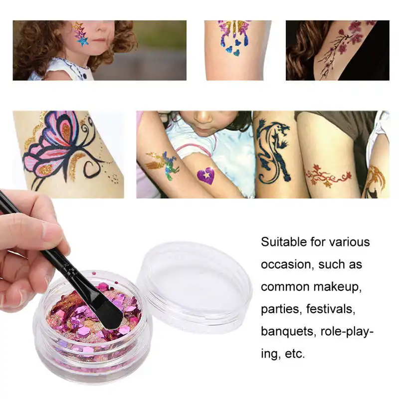 6 цветов блестящая пудра для лица блестящий клей волос Рождественский набор