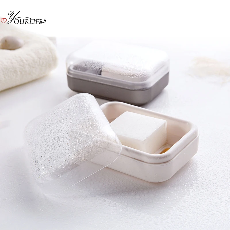 

OYOURLIFE Bathroom Double Layers Drainage Soap Case Shower Soap Box Portable Travel Soap Protect Container Bathroom Accessories