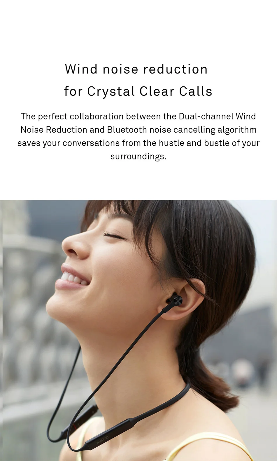 huawei FreeLace спортивный водонепроницаемый в уши Bluetooth для наушников, карты памяти металлический кабель Смарт Магнитный переключатель стробоскоп Быстрая зарядка