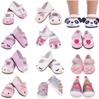 Розовые кроссовки для кукол, парусиновая обувь с кроликом, подходит для американских кукол 18 дюймов и кукол-младенцев 43 см, аксессуары для кукол новорожденных, игрушки для девочек сделай сам