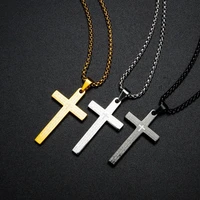 vintage cross pendants necklaces for women gold pendants jewelry accessories men black silver color necklace religion pendant