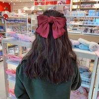 korean style stain fashion big size bow women girls hair clips elastic hair bands solid color elegant girls hair accessories