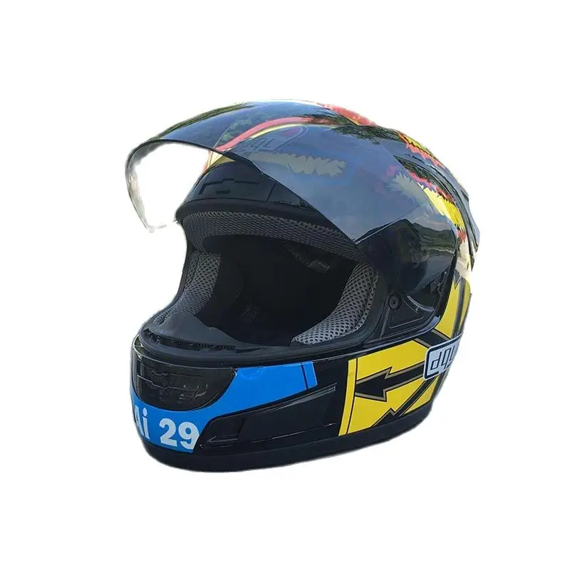 Крутое Новое поступление мотоциклетный шлем на все четыре сезона лицо оболочка