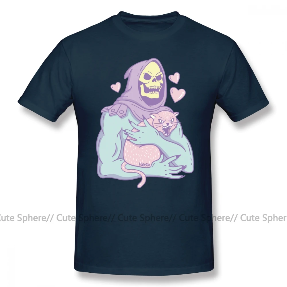 Футболка «Мастера Вселенной» Skeletor S Cat, футболка, 100 хлопок, 4xl, футболка с принтом, Мужская модная Милая футболка - Цвет: Navy Blue