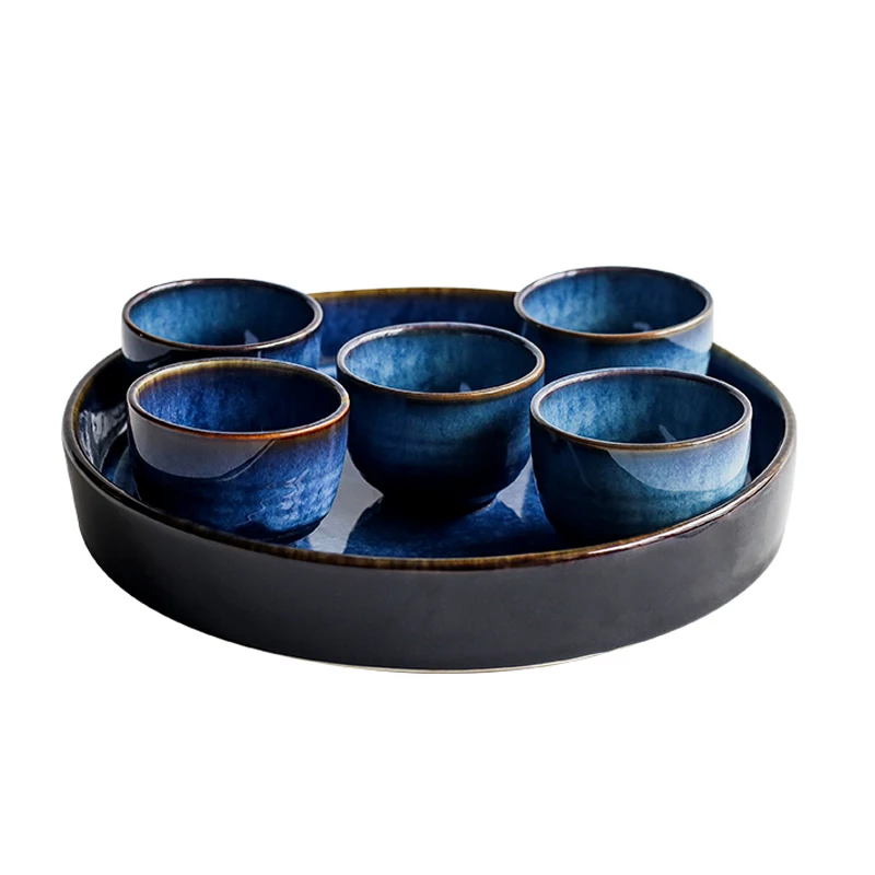 Чайная чашка керамическая 140 мл винтажная обеденная тарелка чайная поднос посуда