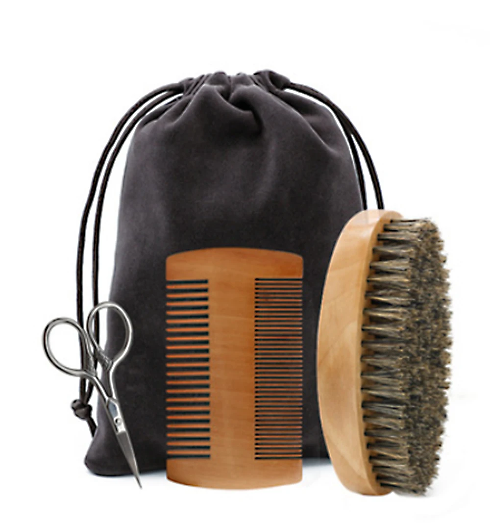 Высококачественная мягкая щетина деревянная щетка для бороды