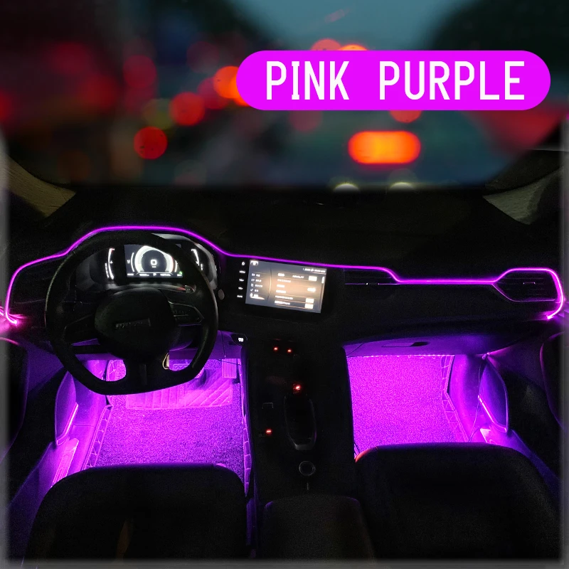 

LED Ambient light Car Atmosphere Light Strips APP Sound Control Auto Dashboard Window Roof Decorative Lamp 12V Cigarette Lighter