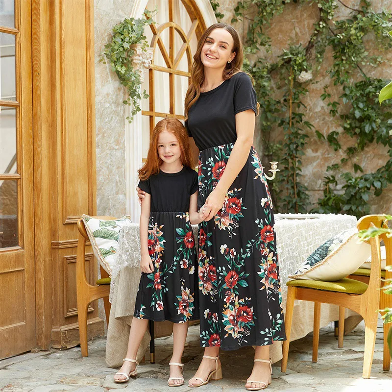 

Женское облегающее платье с коротким рукавом, длинное платье с цветочным принтом