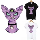 Нашивки Evil Cat для переноса одежды, моющиеся термонашивки сделай сам для одежды, женская футболка, платье, наклейка утюгом на аппликацию