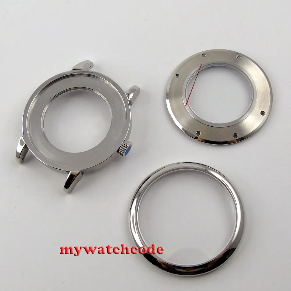 40 мм 316L нержавеющая сталь серебряный корпус для часов с автоматическим