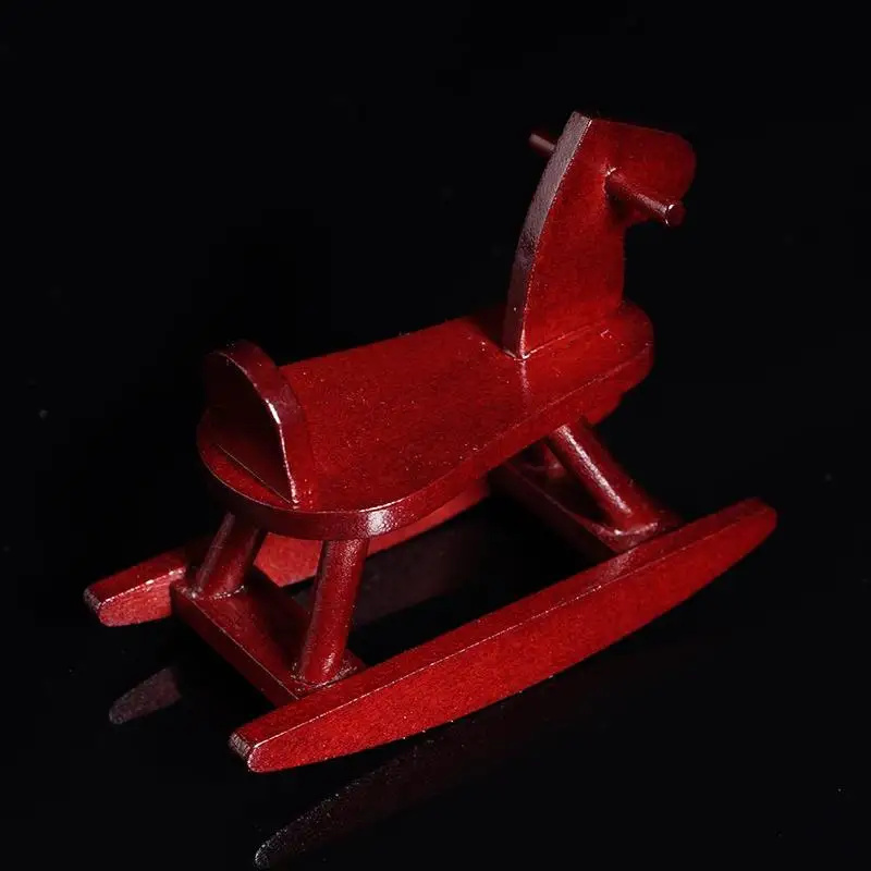 Миниатюрная деревянная модель лошади качалки игрушка 1:12 DIY кукольный домик