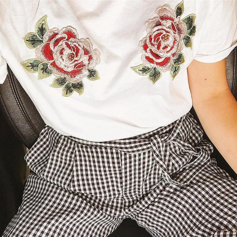 

Women's T-shirt 2021 Summer New Cotton Embroidery Short Sleeve T-shirt Women's White Korean Loose Casual