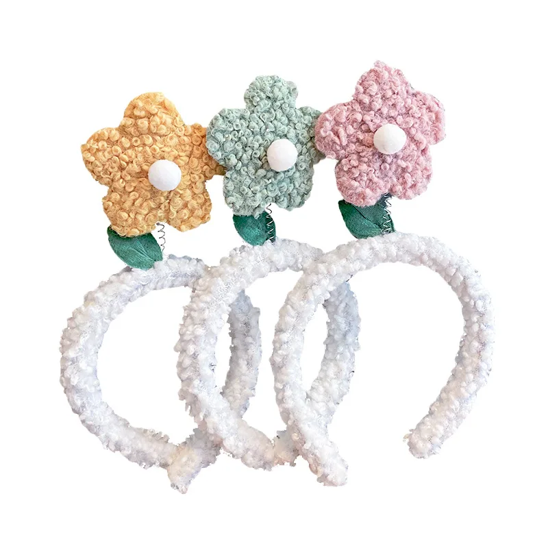 

Girls Cute Flower Headbands Children Plush Flower Hair Band Flower Plush Hair Hoop Face Wash Hair Band Girl Cute Hair Clip