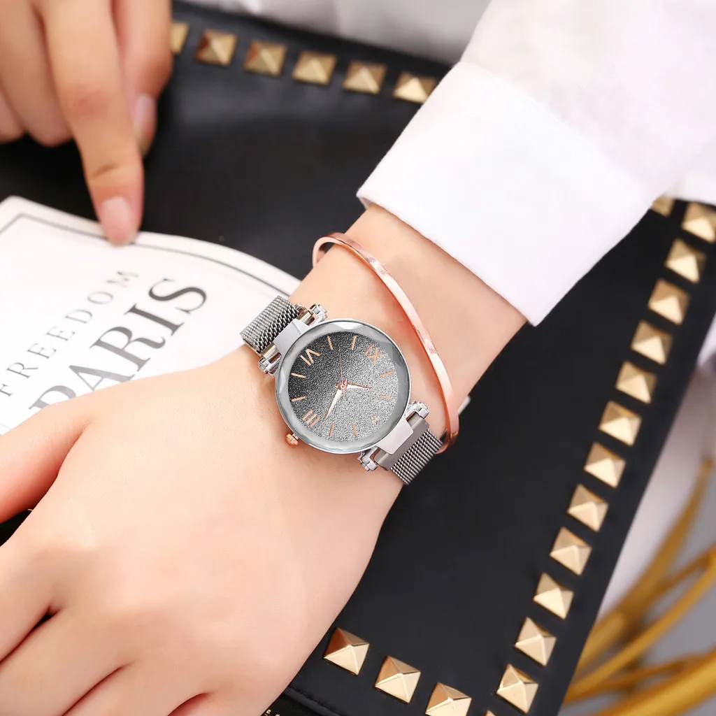 

Magnet Buckle Gradientstarry Roman Watch Quartz Casual Women's Watch Analog Quartz Watch Ladies Watch