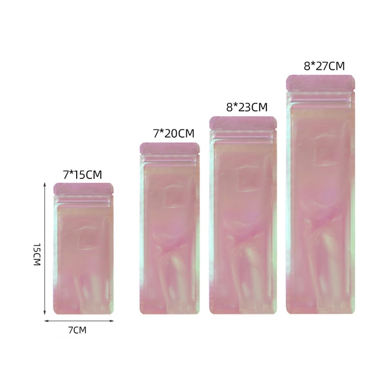 10PCS Laser Ziplock Bag Cosmetic Packaging Self Sealing Gift Clear Holographic Jewelry Aluminum Foil Zip Lock Bags - купить по