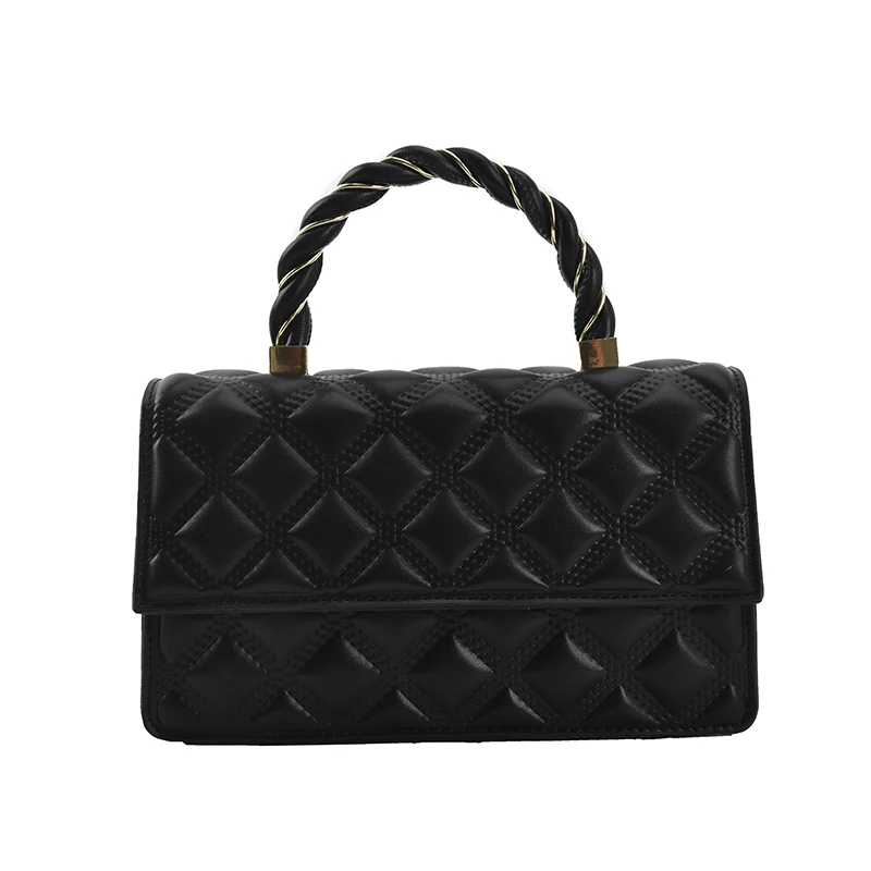 

Luxurious Diamond Lattice Lady Handbag Fashion Twist Handles Women Totes Hand Bag European New Popular Shoulder Messenger Bag