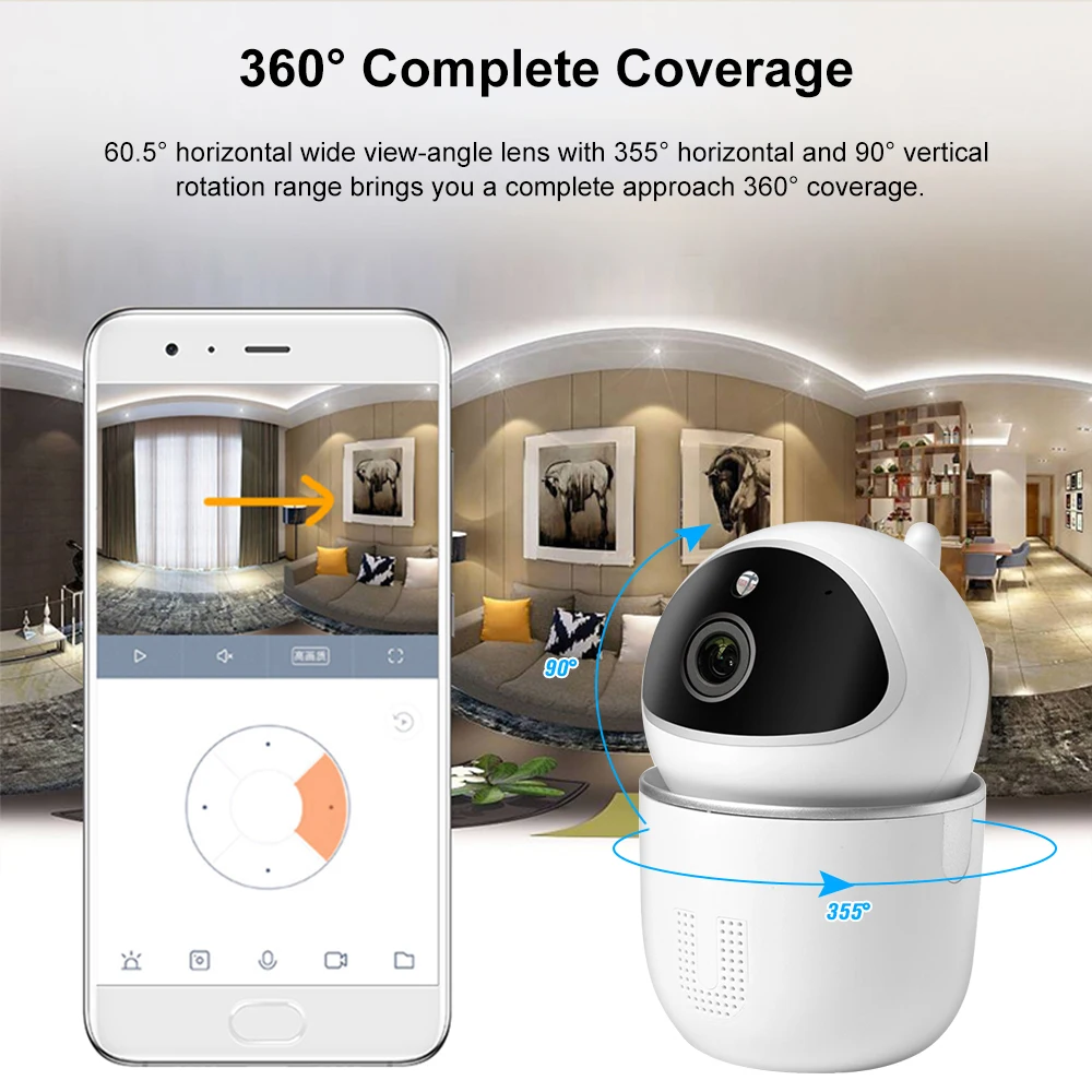 Умная Беспроводная IP камера с Wi Fi 1080P 2 МП|Камеры видеонаблюдения| |