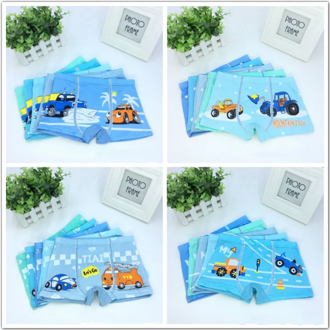 5 шт./лот новые детские трусики милое нижнее белье для мальчиков с мультяшным