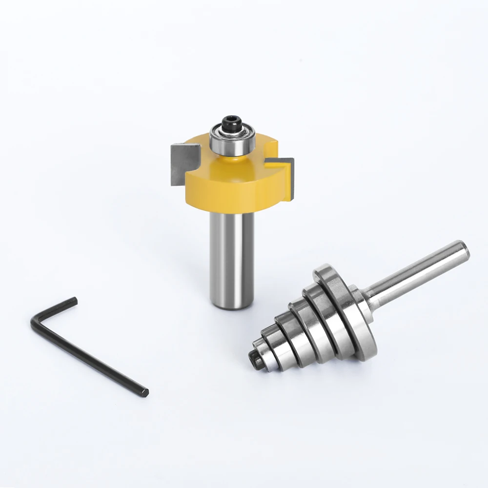 Фреза Концевая угловая 12 мм 1/2 дюйма 2 шт. с 6 регулируемыми подшипниками |