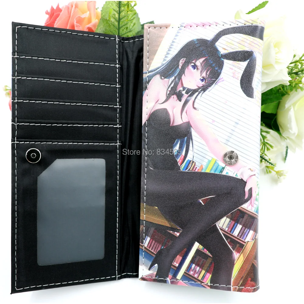 Длинный кошелек с аниме комиксами клатч раскай не мечтает кролика сенпай