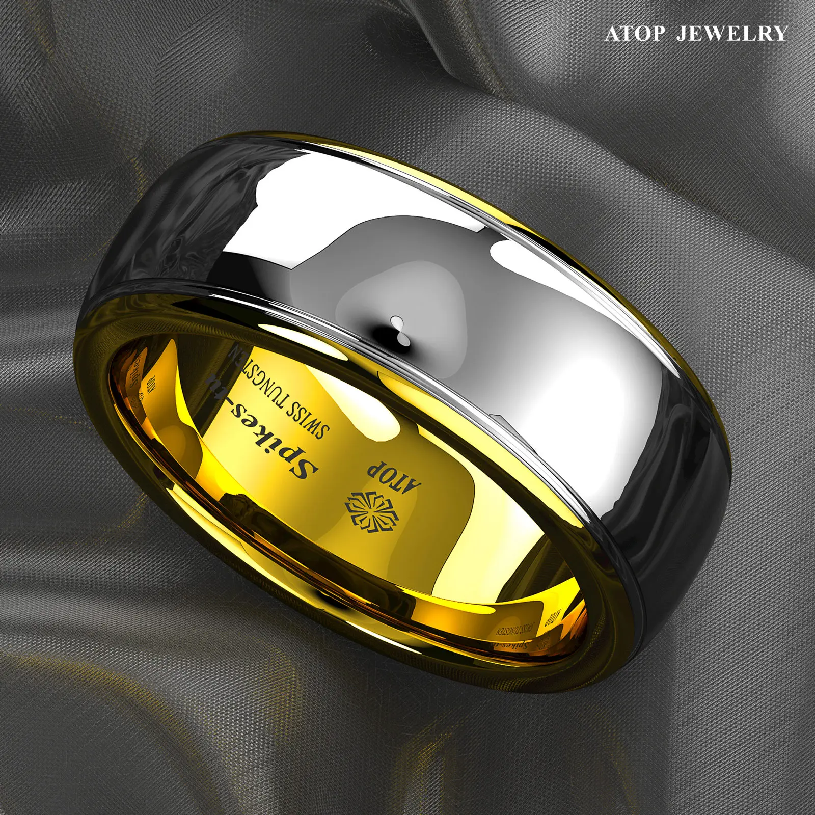 Вольфрамовое Кольцо мужское 18 К 8 мм | Украшения и аксессуары