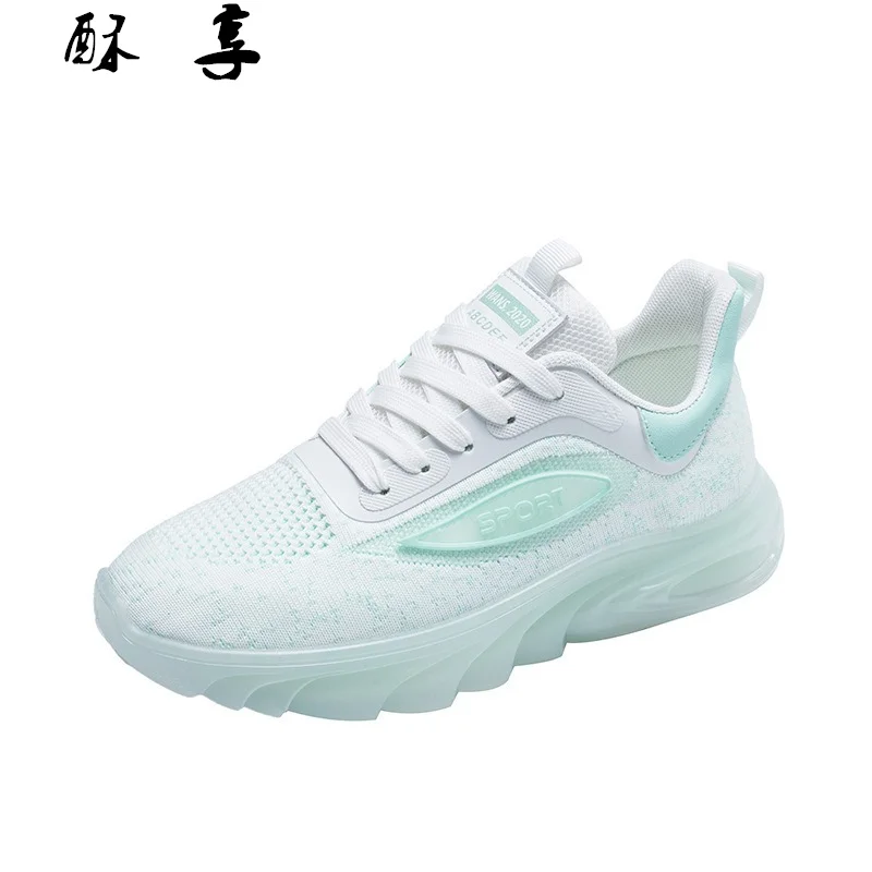 

Spring Women Shoes Sneakers Fashion Women 2021 Casual Shoes Chunky Thick-soled Flying Knit Shoes Women Luminous Comfortable
