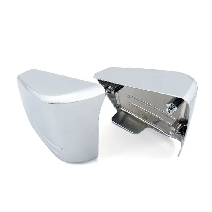 Chrome Artudatech Мотоциклетные батареи Боковая крышка для Honda VTX 1800 C 1800C VTX1800C изготовленный на заказ 2002 2003 2004 2006 2007 2008 аксессуары - Цвет: Chrome