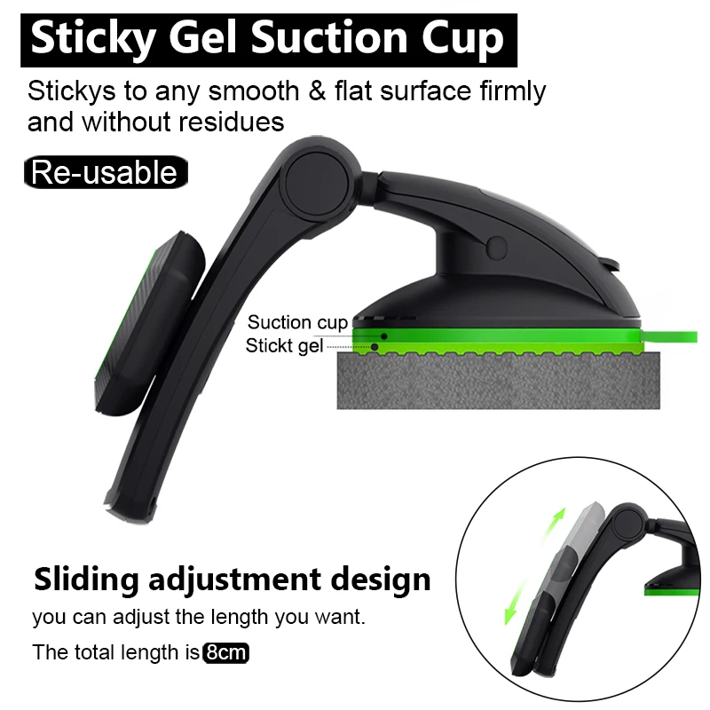 Car Magnetic Suction Cup Phone Holder For iPhone 11 Pro Nano Holder Windshield Dashboard Adjustable Sliding Magnetic Phone Stand