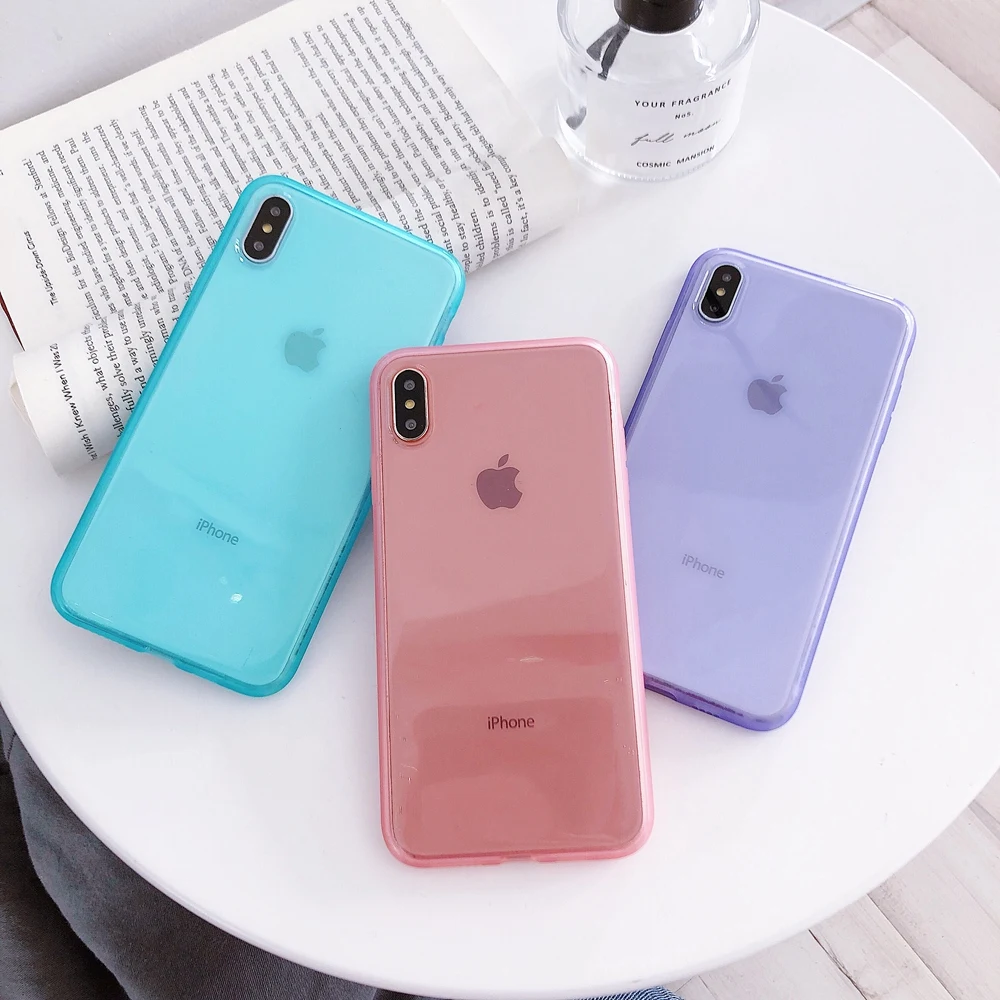 Роскошный прозрачный чехол для телефона iPhone X XS MAX XR зеркальный мягкий из ТПУ 11 Pro