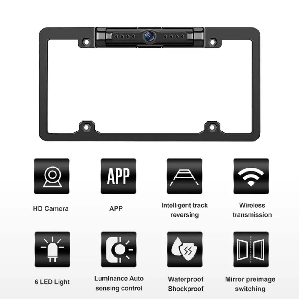 

Wireless Backup Camera WIFI Reversing Camera Dash Cam Night Vision Car Rear View Camera License Plate Frame for iOS Android