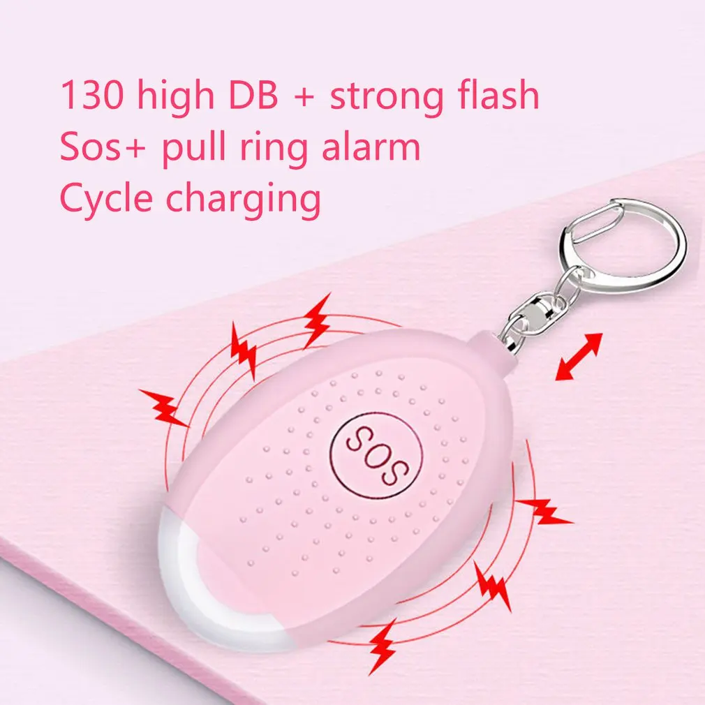 

Self Defense Alarm 120dB Girl Women Security Protect Alert Personal Safety Scream Loud Keychain Alarm Emergency Charging Alarms