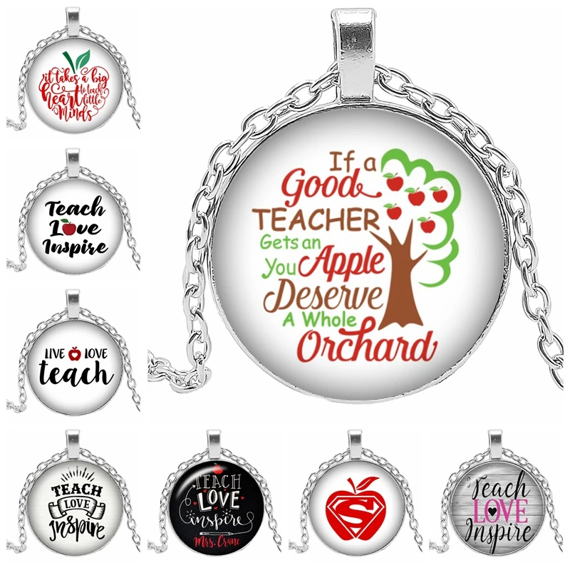 2019 Горячая продажа художественное ожерелье кулон учительница яблока жизнь