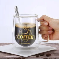 new 1pcs fashion high quality 200ml300ml double wall mug office mugs heat insulation double coffee mug coffee cup drinkware