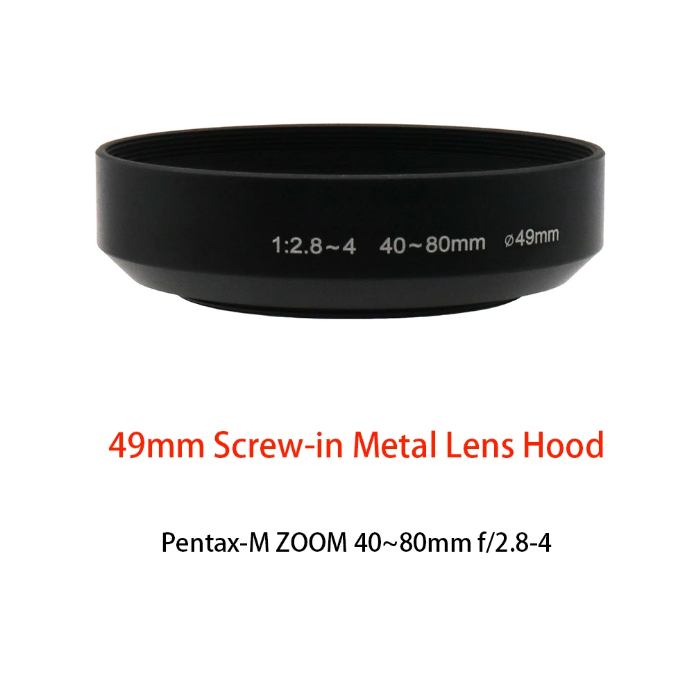 

For Pentax-M ZOOM 40~80mm f/2.8-4 , 49mm Screw-in Metal Lens Hood camera photography accessory