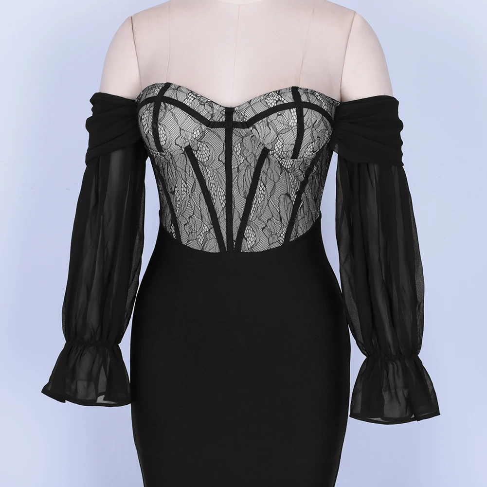 

Bandage Dress 2021 New Arrivals Black Bandage Dress Bodycon Summer Women Lace Sexy Party Dress Evening Birthday Club Outfits